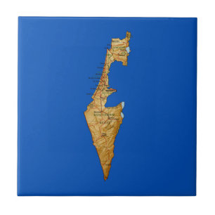 Carreau Tuile de carte de l'Israël