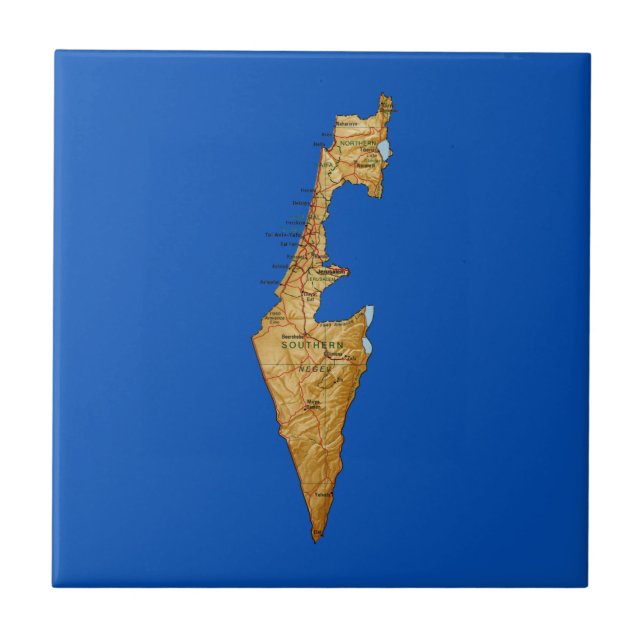Carreau Tuile de carte de l'Israël (Devant)