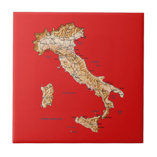 Carreau Tuile de carte de l'Italie