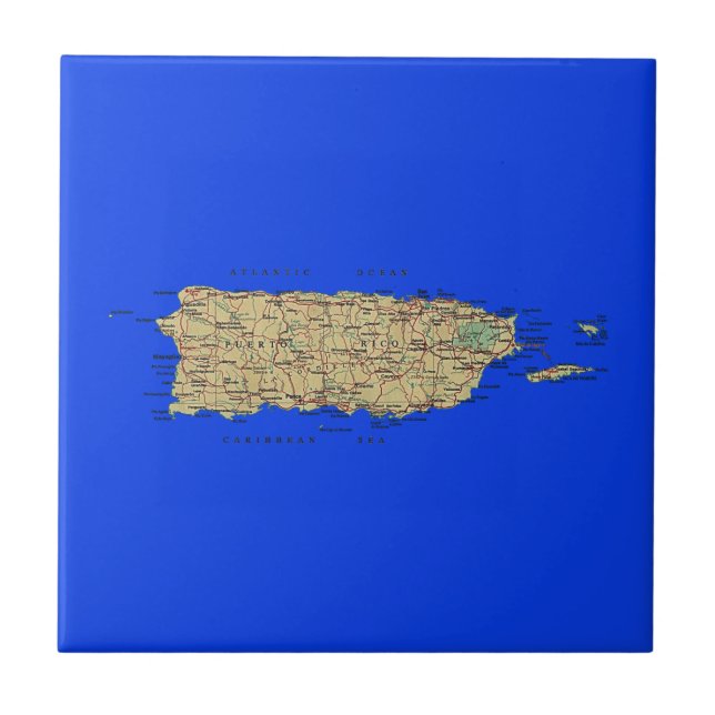 Carreau Tuile de carte de Porto Rico (Devant)