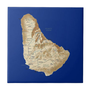Carreau Tuile de carte des Barbade