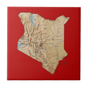 Carreau Tuile de carte du Kenya