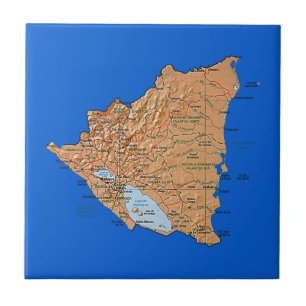 Carreau Tuile de carte du Nicaragua
