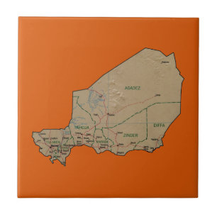Carreau Tuile de carte du Niger
