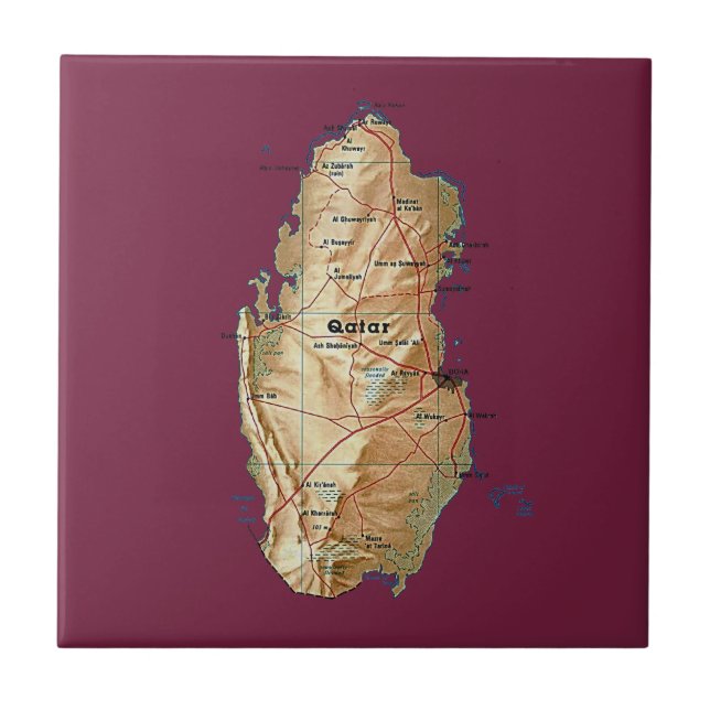 Carreau Tuile de carte du Qatar (Devant)