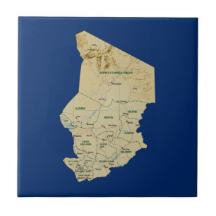 Carreau Tuile de carte du Tchad