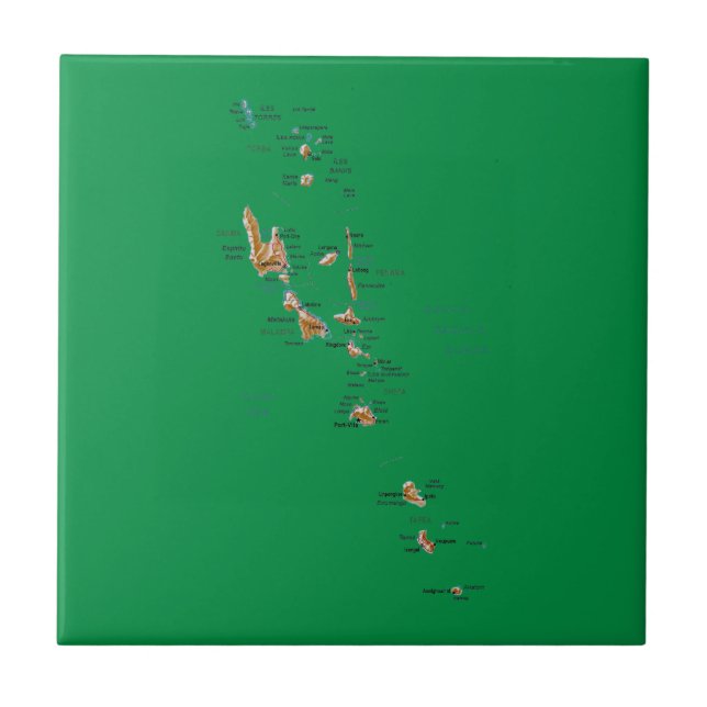 Carreau Tuile de carte du Vanuatu (Devant)