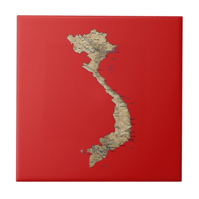 Carreau Tuile de carte du Vietnam (Devant)