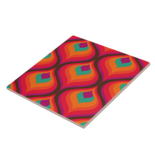 Carreau Tuile de céramique motif rétro des années 60 les a