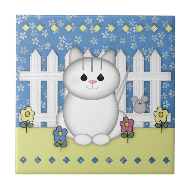 Carreau Tuile de chat de jardin (Devant)