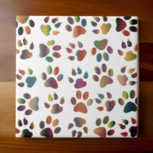 Carreau Tuile de chien de mâchoires multicouleurs