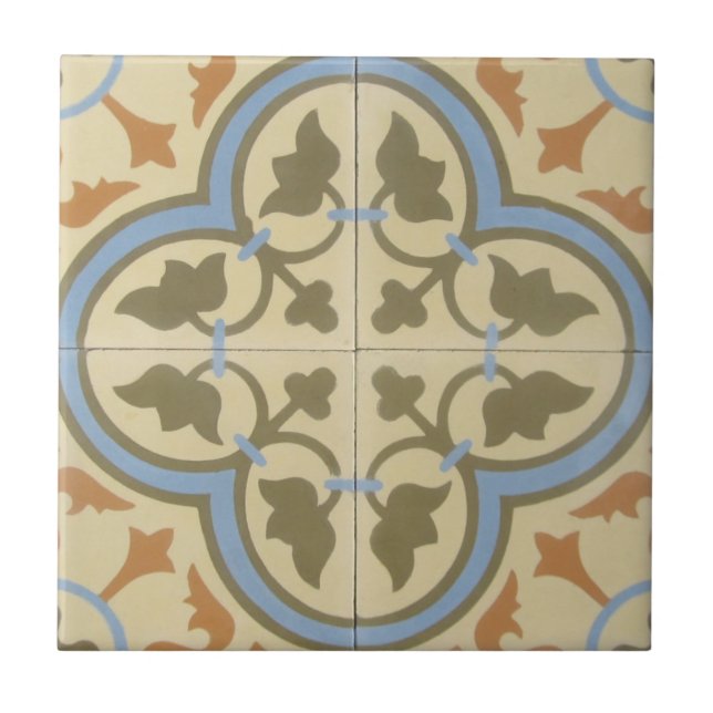Carreau Tuile de ciment d'Encaustic de reproduction sur en (Devant)
