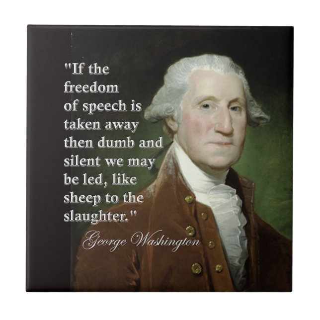 Carreau Tuile de citation de liberté de parole de George (Devant)