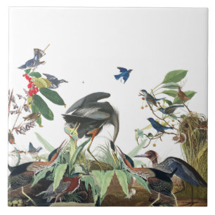 Carreau Tuile de collage de faune d'oiseaux de héron