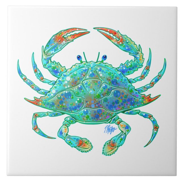 Carreau Tuile de crabe bleu (Devant)