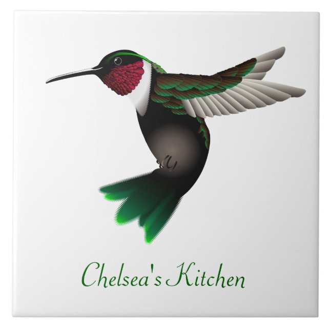 Carreau Tuile de cuisine de colibri (Devant)