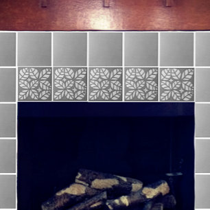 Carreau Tuile de cuisine, Gris et blanc Feuilles d'Ovate