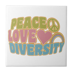 Carreau Tuile de DIVERSITÉ PEACE LOVE