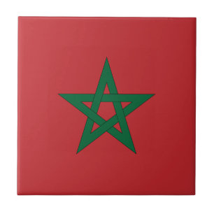 Carreau Tuile de drapeau du Maroc