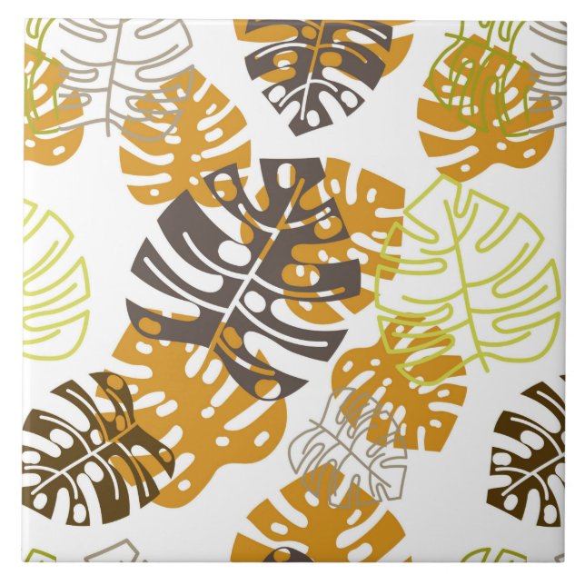 Carreau tuile de feuilles d'automne (Devant)