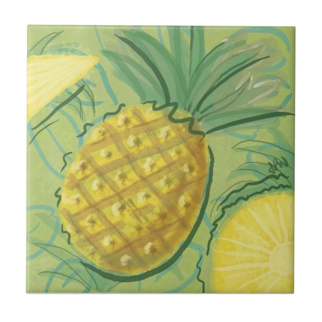 Carreau Tuile de fruit : Ananas (Devant)