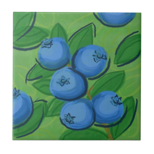 Carreau Tuile de fruit : Myrtilles (Devant)