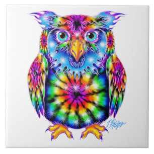 Carreau Tuile de hibou de colorant de cravate