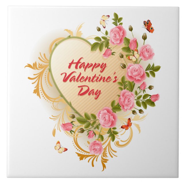 Carreau Tuile de la heureuse Sainte-Valentin 2 (Devant)