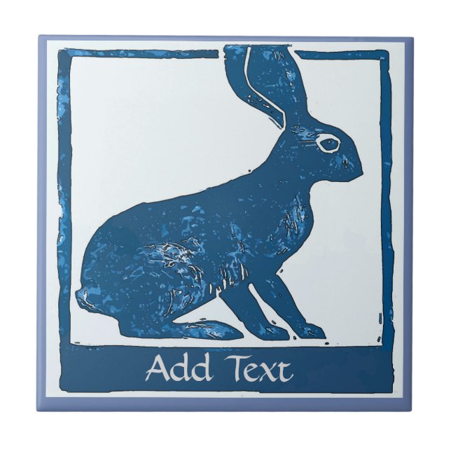 Carreau Tuile de lapin, ajouter du texte (Devant)