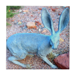Carreau tuile de lapin bleu