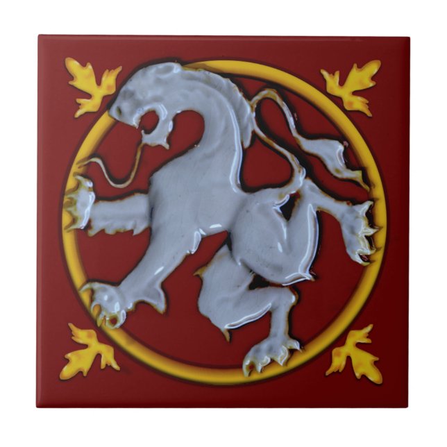 Carreau Tuile de Lion Rampant (Facebook gauche) 1 de 2 (Devant)