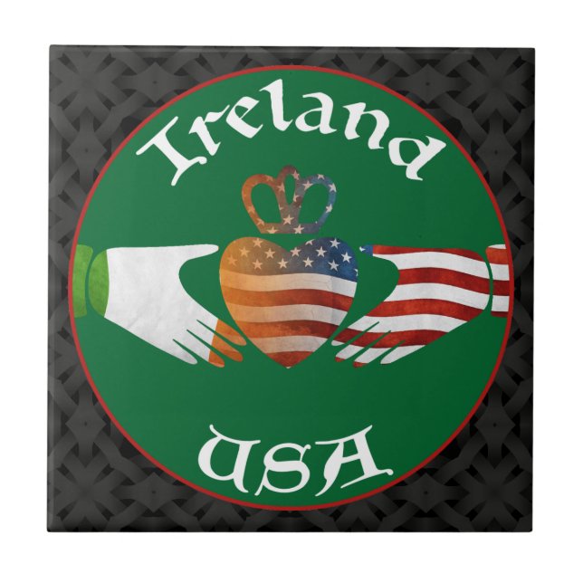 Carreau Tuile de l'Irlande Etats-Unis Claddagh (Devant)
