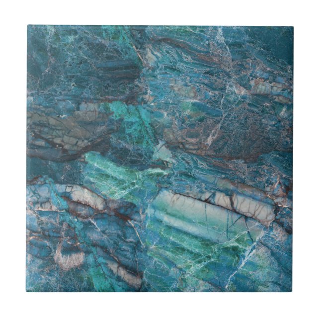 Carreau Tuile de marbre bleue turquoise (Devant)