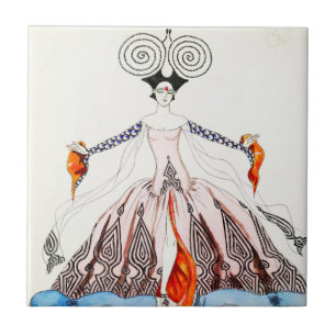 Carreau Tuile de mode d'art déco de Georges Barbier