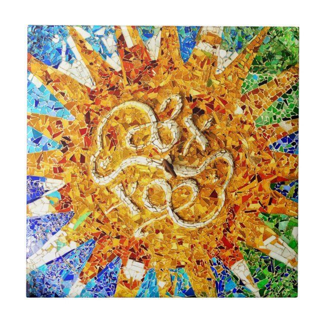 Carreau Tuile de mosaïques de Guell de parc (Devant)