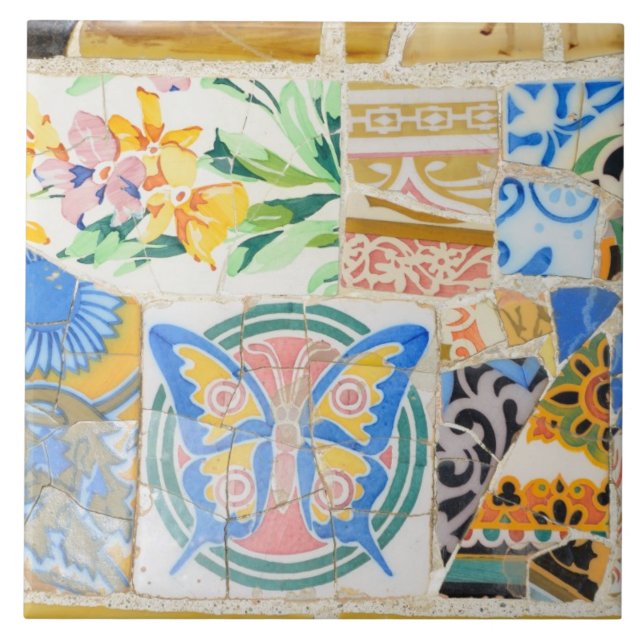Carreau Tuile de mosaïques de Guell de parc (Devant)