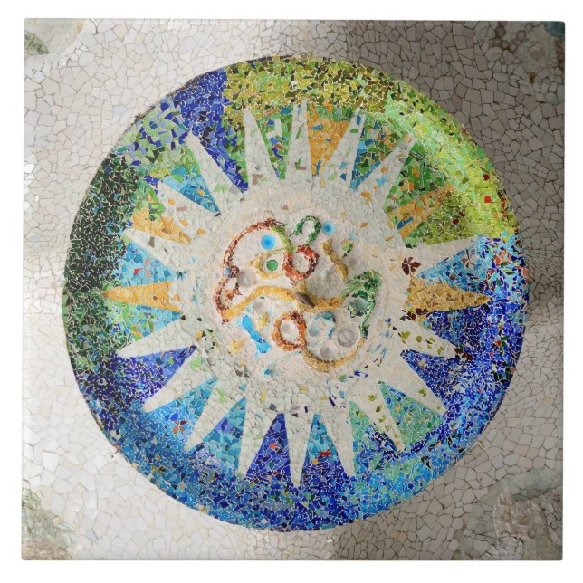 Carreau Tuile de mosaïques de Guell de parc (Devant)