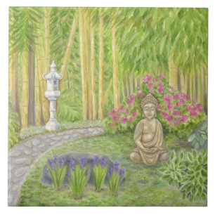 Carreau Tuile de mur de jardin de Bouddha