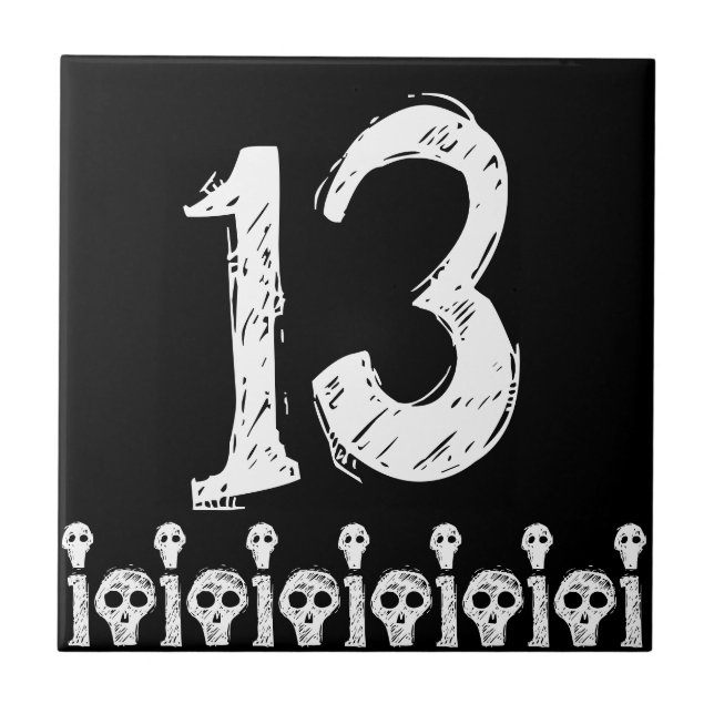 Carreau Tuile de nombre de crâne (Devant)