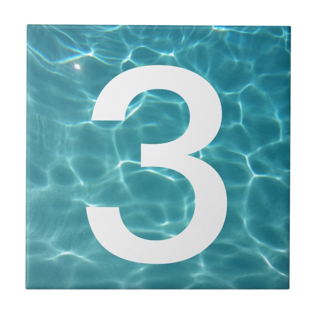 Carreau Tuile de nombre de piscine (Devant)