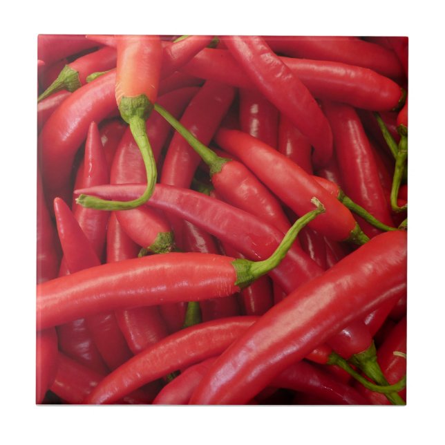 Carreau Tuile de nourriture de poivrons de piment rouge (Devant)