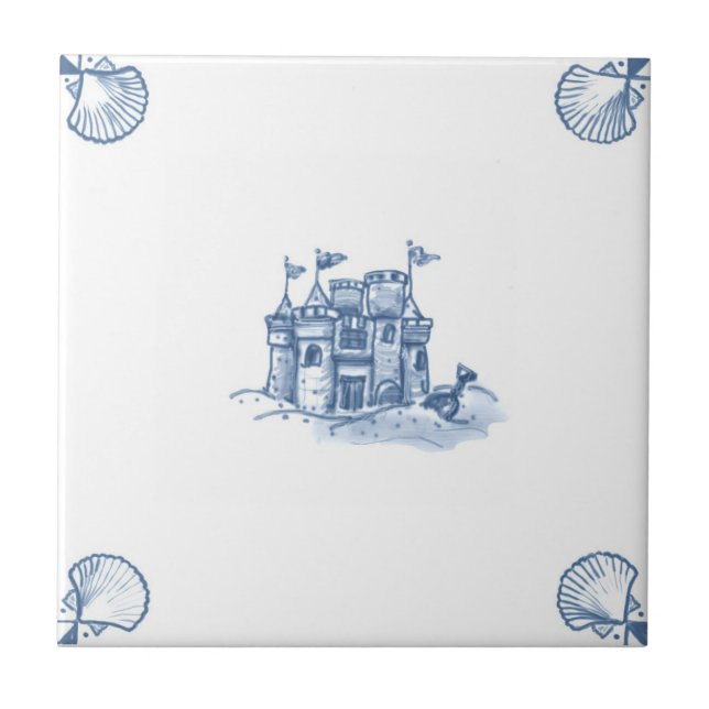 Carreau Tuile de pâté de sable de Delft avec des coins de (Devant)