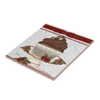 Carreau Tuile de petit gâteau de cerise de chocolat