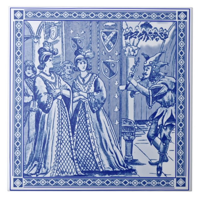 Carreau Tuile de reproduction de la série Minton Cinderell (Devant)