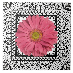 Carreau Tuile de rose de marguerite de Gerbera