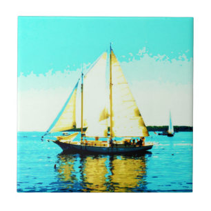 Carreau tuile de schooner de navigation