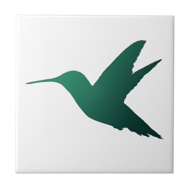Carreau Tuile de silhouette de colibri (Devant)