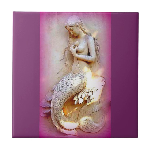 Carreau tuile de sirène de lavande (Devant)