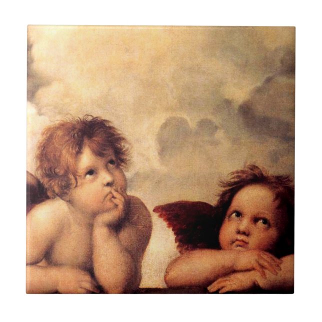 Carreau Tuile de Sistine Madonna d'anges de Raphael (Devant)