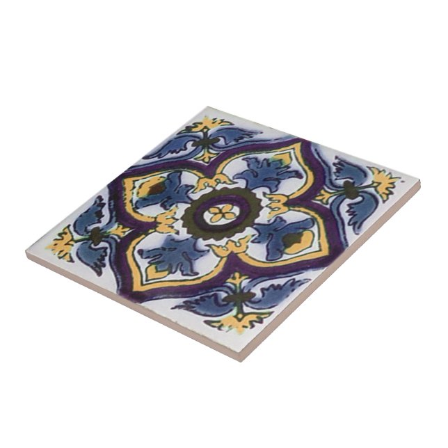 Carreau Tuile de style Talavera mexicain (Côté)